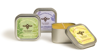 Beeswax Candles - Botanical Tins - Lavender Frankincense